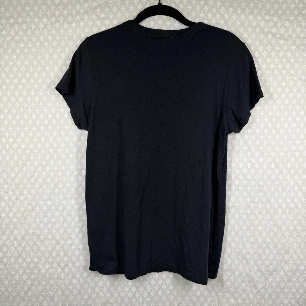 Rag & Bone Black Short Sleeve Organic Pima Cotton Tee - Picture 4 of 4